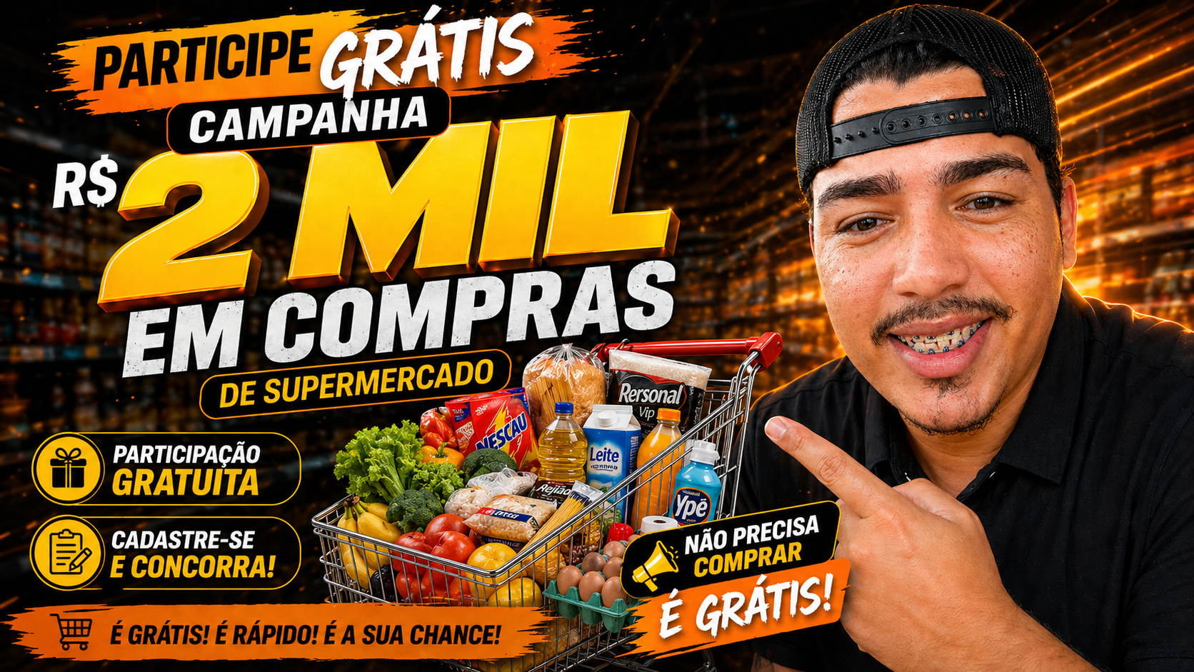 Participe e leve 2 mil em compras com Victor Manoel: encha sua despensa sem gastar nada