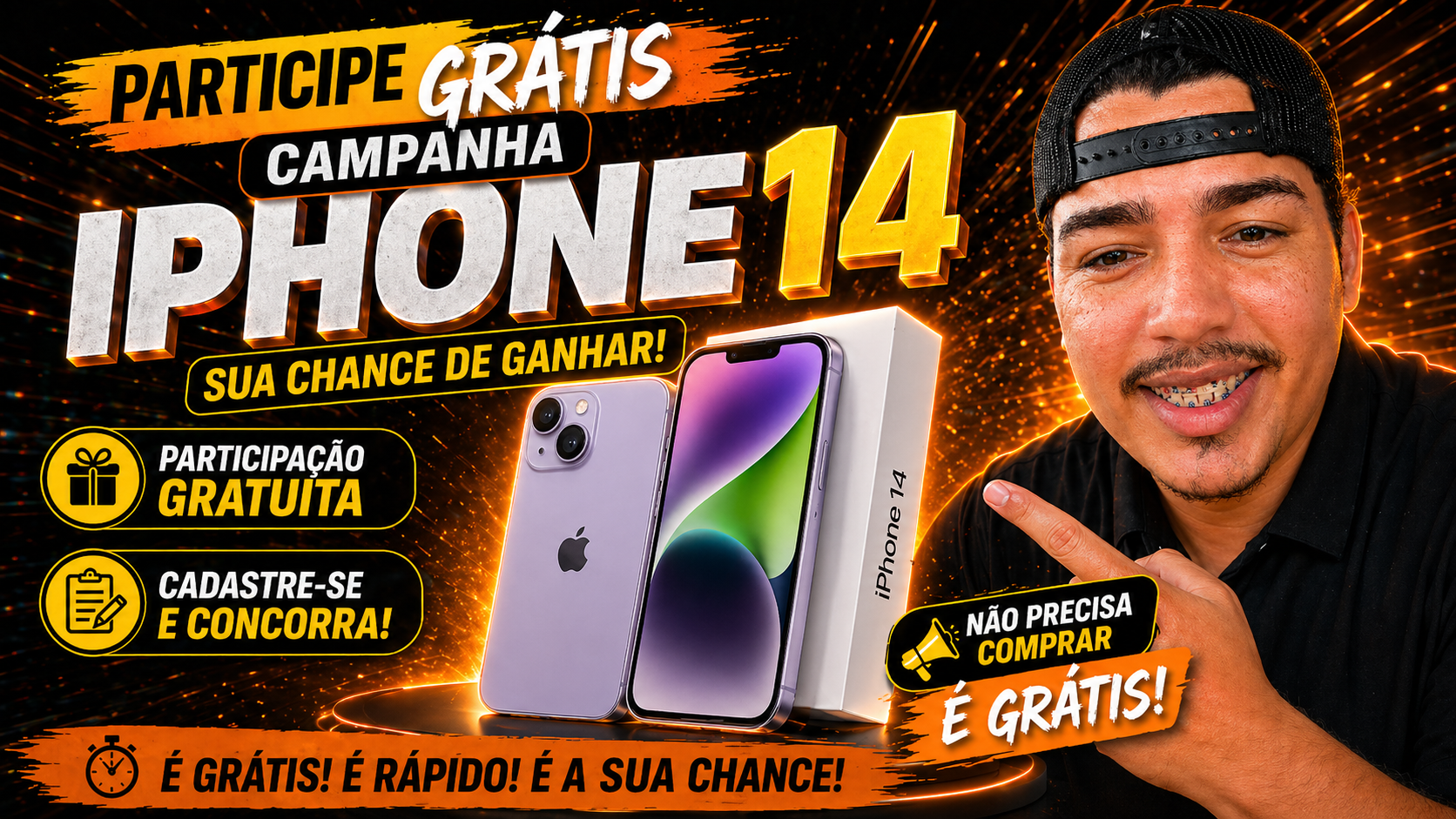 Participe e Ganhe um iPhone 14 com Victor Manoel