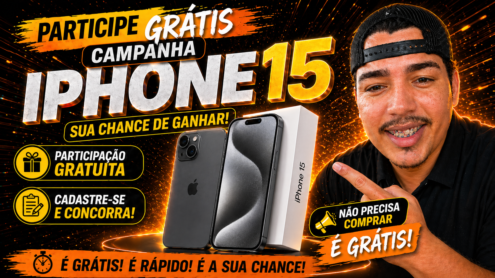 Participe e Ganhe um iPhone 15 Novinho com o Victor Manoel!